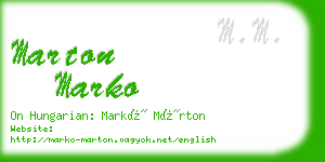 marton marko business card