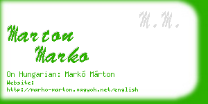 marton marko business card